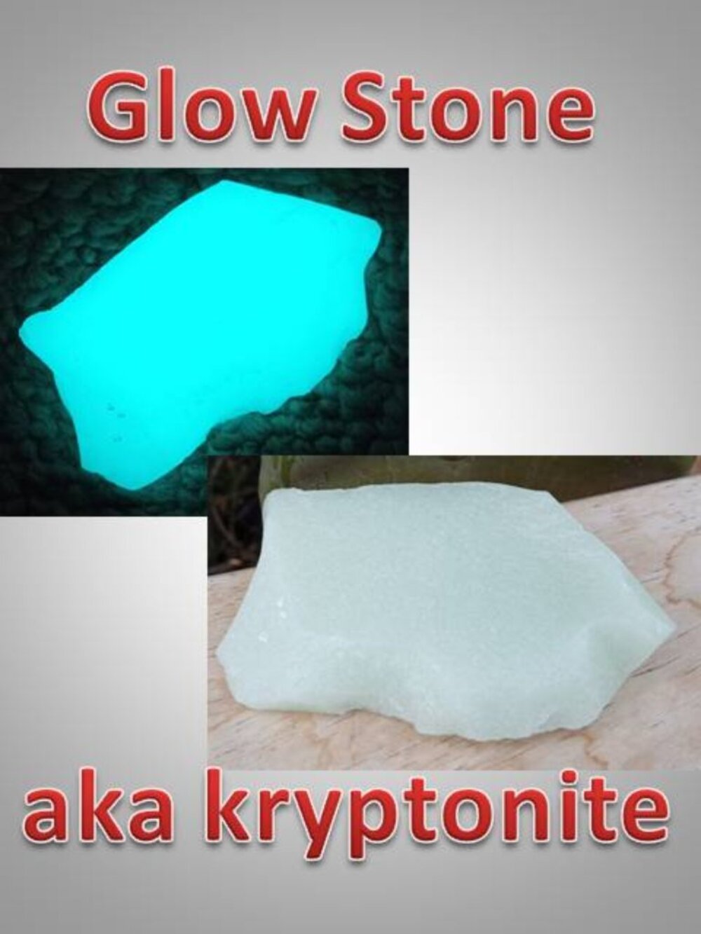#2 green GLOW STONE aka Kryptonite crystal rock GLOWS in the dark!!